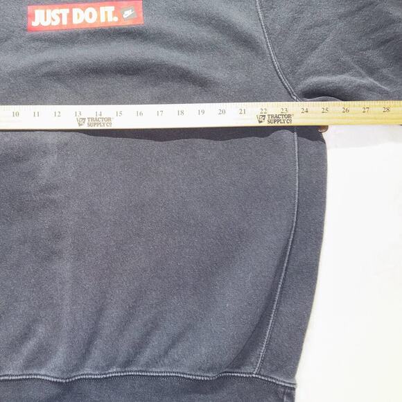 Nike Just Do It Crewneck Sweatshirt Black Mens Large "JUST DO IT" Red White - Picture 4 of 8